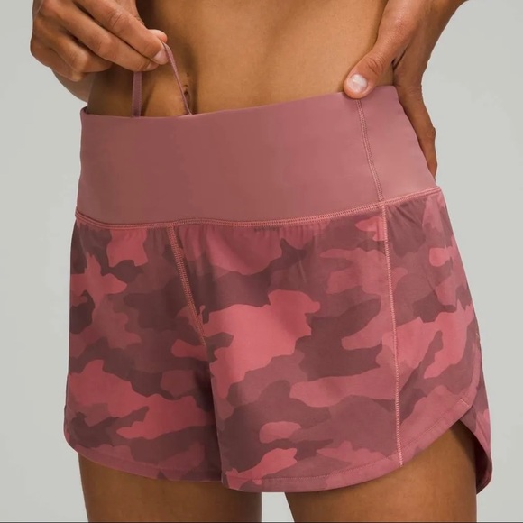 *SOLD* LULULEMON SPEED UP MID-RISE SHORT 4" Heritage Camo Brier Rose Spice Sz 6 - Picture 8 of 8